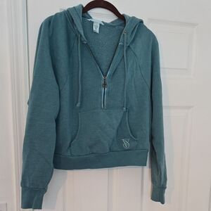 Victoria's Secret Green and Blue Crop Hoodie